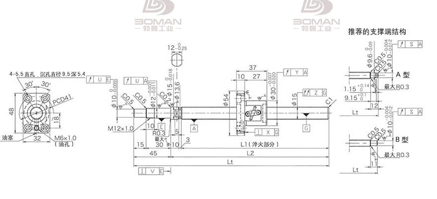KURODA GP1502DS-BAPR-0300B-C3S 黑田丝杆型号规格