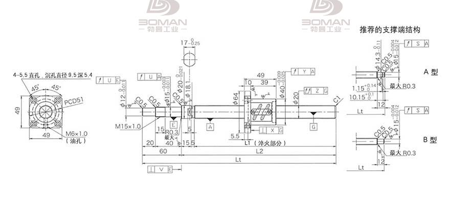 KURODA GP2004ES-AALR-1005B-C3S 日本黑田滚珠丝杠型号规格
