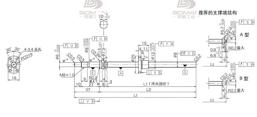 KURODA DP0801JS-HDNR-0260B-C3S 黑田精工滚珠丝杠检测
