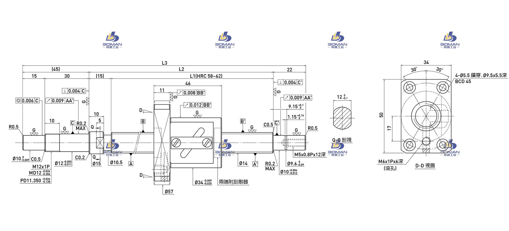 HIWIN上银 R14-8B1-FSW-789-871-0.008 江苏上银滚珠丝杠维修